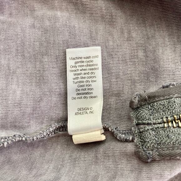 Athleta Eco Wash Size Zip Long Sleeve Thumbhole Sweatshirt Dress in Gray, Small - Picture 8 of 10